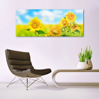 Quadro de vidro Flores de Girassol Natureza