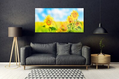 Quadro de vidro Flores de Girassol Natureza