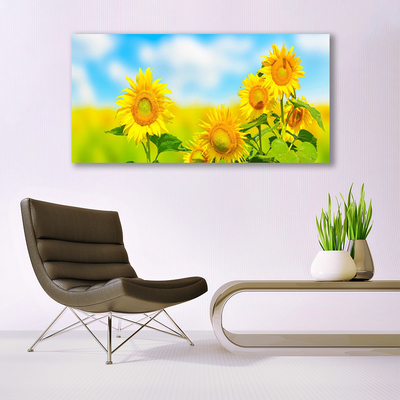 Quadro de vidro Flores de Girassol Natureza