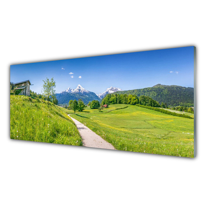 Quadro de vidro Montanhas Meadow Path Valley