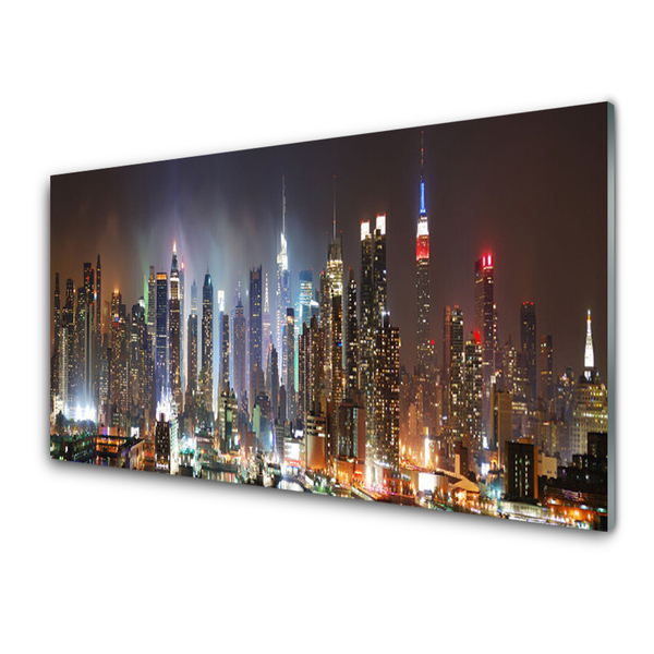 Quadro de vidro Noite na cidade de Nova York