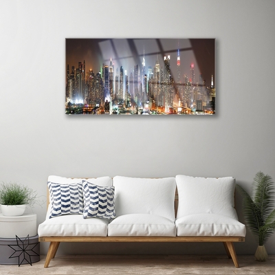 Quadro de vidro Noite na cidade de Nova York