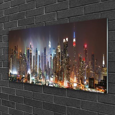 Quadro de vidro Noite na cidade de Nova York
