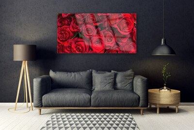 Quadro de vidro Rosas Vermelhas Flores Natureza