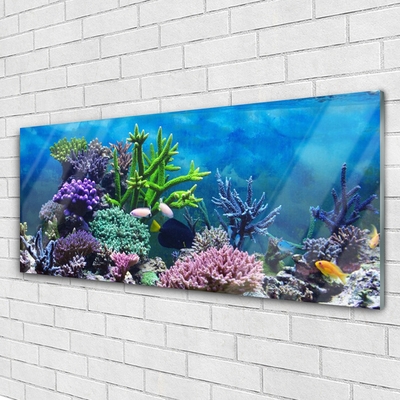 Pintura em vidro Peixes de aquário subaquáticos