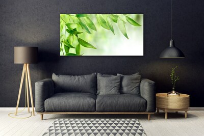 Pintura em vidro Folhas Verdes Natureza
