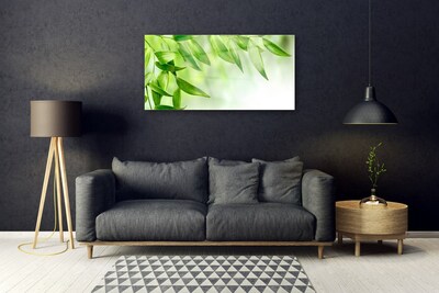 Pintura em vidro Folhas Verdes Natureza