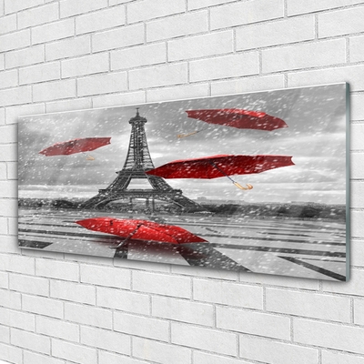 Pintura em vidro Guarda-chuva da Torre Eiffel em Paris