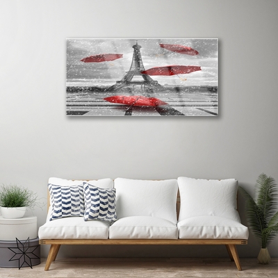 Pintura em vidro Guarda-chuva da Torre Eiffel em Paris