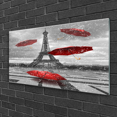 Pintura em vidro Guarda-chuva da Torre Eiffel em Paris