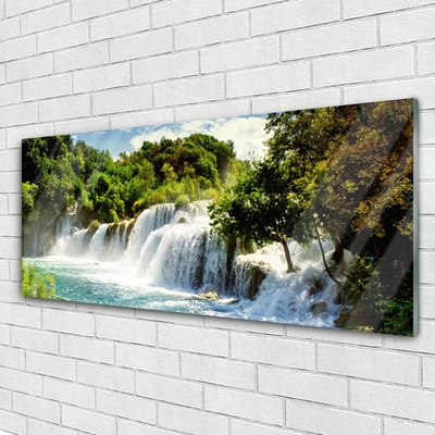 Pintura em vidro Cachoeira Natureza Floresta