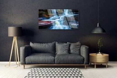 Quadro de vidro Rochas Cachoeira Rio Natureza