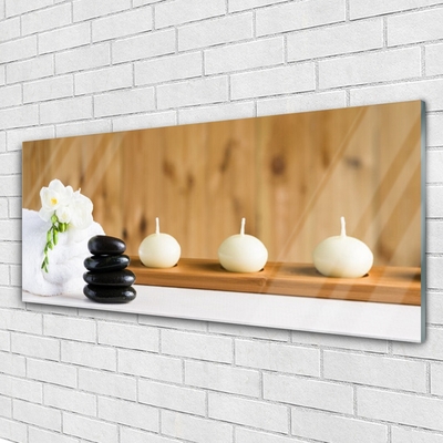 Quadro de vidro Spa Candles Office