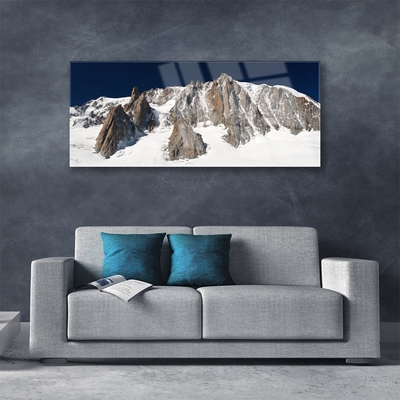 Pintura em vidro Picos de montanhas cobertos de neve