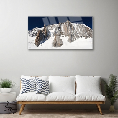 Pintura em vidro Picos de montanhas cobertos de neve