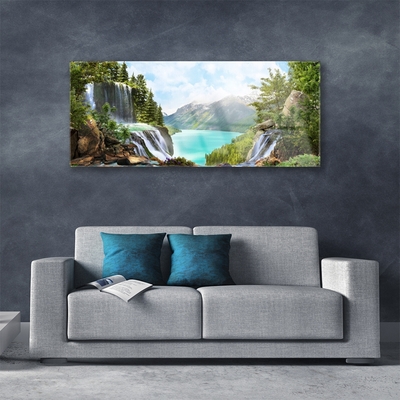 Quadro de vidro Montanhas da Cachoeira da Baía
