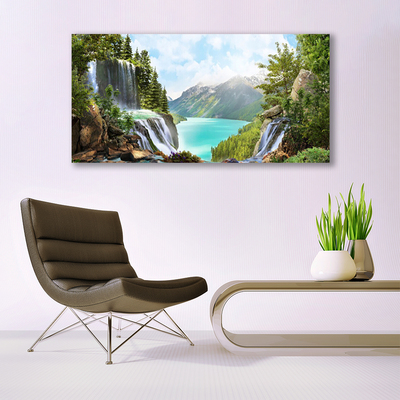 Quadro de vidro Montanhas da Cachoeira da Baía