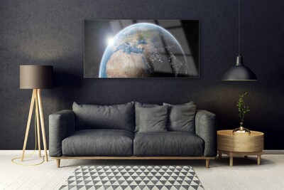 Pintura em vidro Planeta Terra Universo