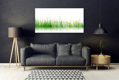Quadro de vidro Natureza Grama Flores