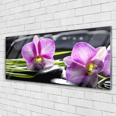 Pintura em vidro Pedras de spa zen orquídea