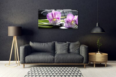Pintura em vidro Pedras de spa zen orquídea