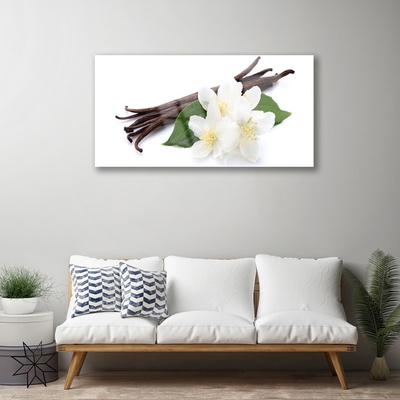 Quadro de vidro Fava de baunilha para a cozinha