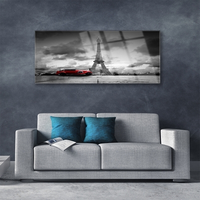 Pintura em vidro Torre Eiffel, vista de Paris