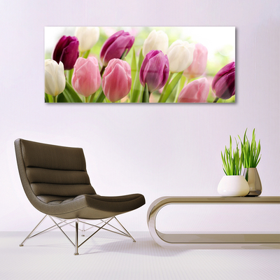 Pintura em vidro Tulipas Flores Natureza Prado