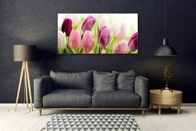 Pintura em vidro Tulipas Flores Natureza Prado