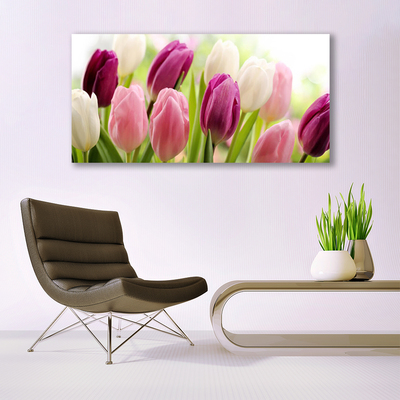 Pintura em vidro Tulipas Flores Natureza Prado
