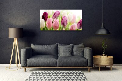 Pintura em vidro Tulipas Flores Natureza Prado