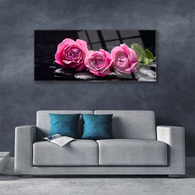Pintura em vidro Roses Stones Zen Spa Natureza