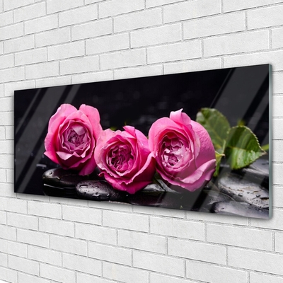 Pintura em vidro Roses Stones Zen Spa Natureza