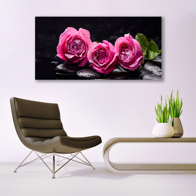Pintura em vidro Roses Stones Zen Spa Natureza