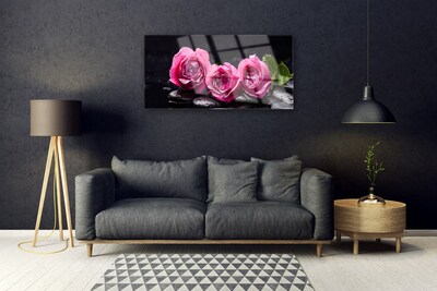 Pintura em vidro Roses Stones Zen Spa Natureza