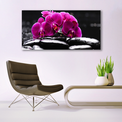 Pintura em vidro Spa Zen Stones Orchid