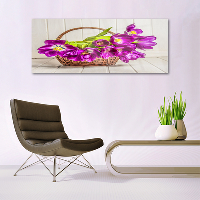 Quadro de vidro Flores em uma cesta
