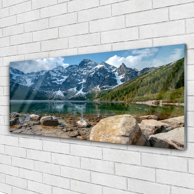 Quadro de vidro Montanhas Floresta Lago Tatra Montanhas