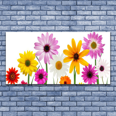 Pintura em vidro Flores coloridas da natureza