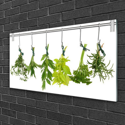 Pintura em vidro Folhas Natureza Ervas