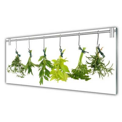 Pintura em vidro Folhas Natureza Ervas