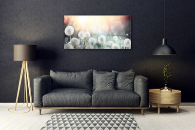 Pintura em vidro Flores de dente-de-leão Natureza