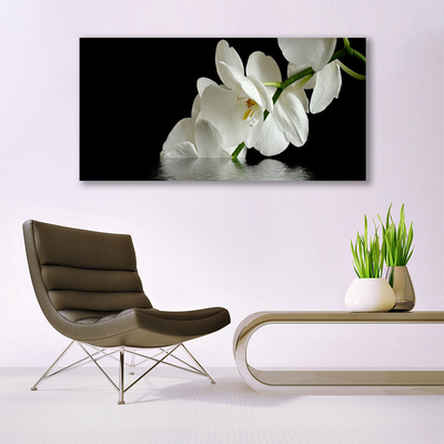 Pintura em vidro Orquídea em Flores Aquáticas