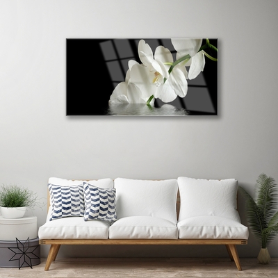 Pintura em vidro Orquídea em Flores Aquáticas