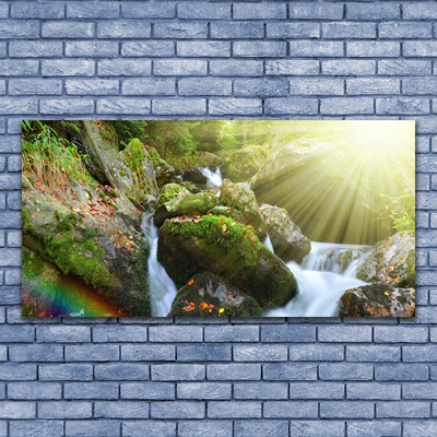 Quadro de vidro Cachoeira Rainbow Nature Stream
