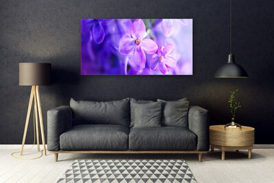 Quadro de vidro Flores roxas da natureza