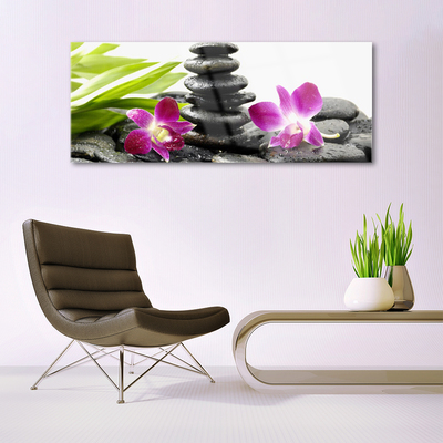 Quadro de vidro Pedras de orquídea Zen Spa