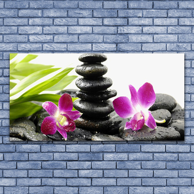 Quadro de vidro Pedras de orquídea Zen Spa