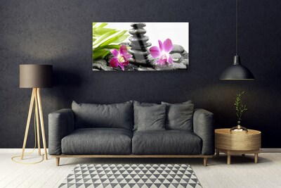 Quadro de vidro Pedras de orquídea Zen Spa