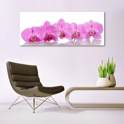 Quadro de vidro Flores de orquídea rosa